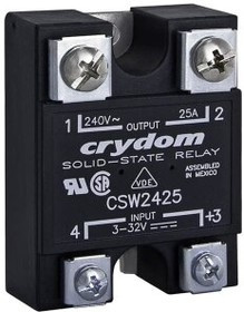 CSW2425P, Solid State Relays - Industrial Mount PM IP00 SSR 280Vac /25A,3-32Vdc,ZC