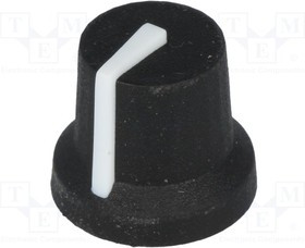 K87MBR-B6DWHI, Ручка, с указателем, резина,пластик, dоси: 6мм, d16,8x14,5мм