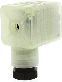 935980333 RS GDML 3016 LED 230 RG schwarz, GDML 3P+E DIN 43650 A, Female Solenoid Valve Connector, with Indicator Light, 250 V Voltage