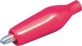 C-4-S-R, Crocodile Clip 2 mm Connection, Brass Contact, 3A, Red