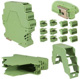 TC-3003, Корпус для РЭА на DIN-рейку ТС-3003, крепление 35 мм, АБС пластик, зеленый