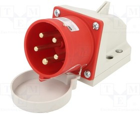 525-6T, Разъем: питания AC, трехфазный; гнездо; "папа"; 32А; 400ВAC; IP44