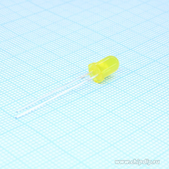 GNL-5013YD, Светодиод желтый 60° d=5мм 20мКд 590нМ (Yellow)