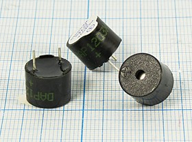 Излучатель звука магнитоэлектрический со встроенным генератором 3В, 12х10мм и непрерывный звук 2.3кГ