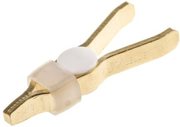 BU-78K, Gold Kelvin Clip, 10A, 12mm Jaw Opening, Gold Plating