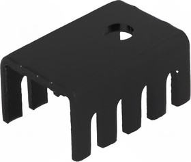 HS-S02, Радиатор: прессованный, U, TO220, черный, L: 19,05мм, W: 13,21мм