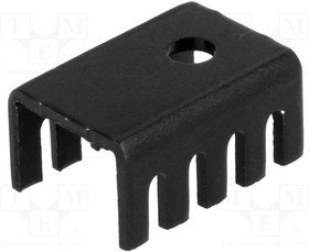 HS-S02, Радиатор: прессованный, U, TO220, черный, L: 19,05мм, W: 13,21мм