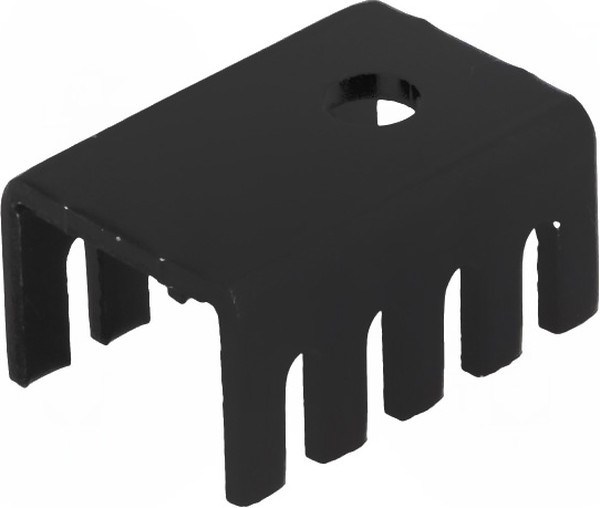 HS-S02, Радиатор: прессованный, U, TO220, черный, L: 19,05мм, W: 13,21мм