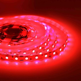 00-48, Лента светодиодная, красный, 12В, 14.4Вт/м, 60SMD(5050)/м, IP20, 10мм, 1м