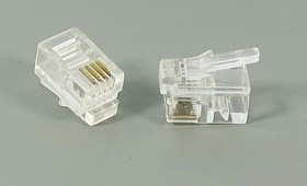 Штекер телефонный 4P4C, кабель/обж, TP4P4C