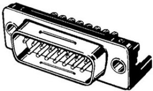XM3C-0922, XM3C 9 Way Right Angle Through Hole D-sub Connector Plug