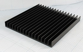 Ребристый радиатор чёрного цвета, 12452 охладитель 200x195x 20\F55\\Al\ чер\BLA320-200\