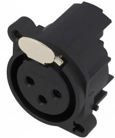 AC3FAH-AU-PRE, XLR Connectors 3 Pole XLR Female Chassis Mount A Type Gold Contacts Black Finish Horizontal PCB AC3FAH-AU-PRE, XLR Connectors 3 Pole XLR Female Chassis Mount A Type Gold Contacts Black Finish Horizontal PCB