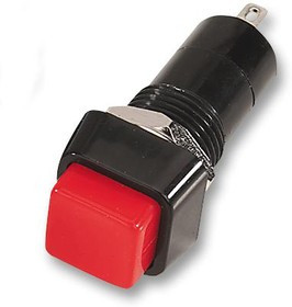 R13-23A-05-BR, Кнопочный переключатель, Серия R13, 12.2 мм, SPST-NO, Выкл.-(Вкл.), Квадратный, Красный