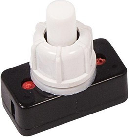 36-3010, Выключатель-кнопка 250V 1А (2с) ON-OFF белый (для настольной лампы)
