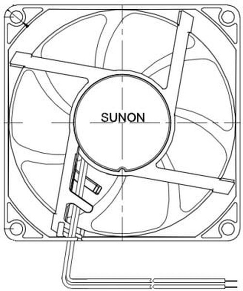 MEC0252V1-000U-A99, DC Fans Axial Fan, 120x120x25mm, 24VDC, 108.2CFM, 0.28"H2O, Vapo, Wire, Auto Restart