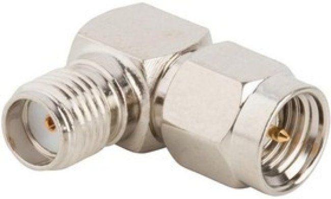 901-9988-RFX, RF Adapters - In Series PLUG TO JACK ANGLE ADAPTER