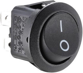 MP005720, Клавишный переключатель, С Защелкой, DPST, Без Подсветки, Панель, Черный