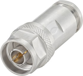 53S102-015N5, Cable connector, N straight, N-Type, Brass, Plug, Straight, 50Ohm, Solder Terminal