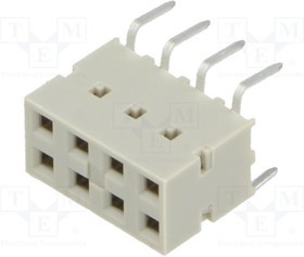 71991-804HLF, Гнездо; провод-плата; "мама"; DUBOX; 2,54мм; PIN: 8; THT; 2А; прямой