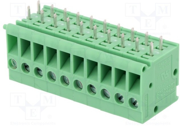 FRONT 2,5-H/SA 5-EX, Зажимная рейка для печатных плат, угловой 90°, 5мм, на PCB, 20А