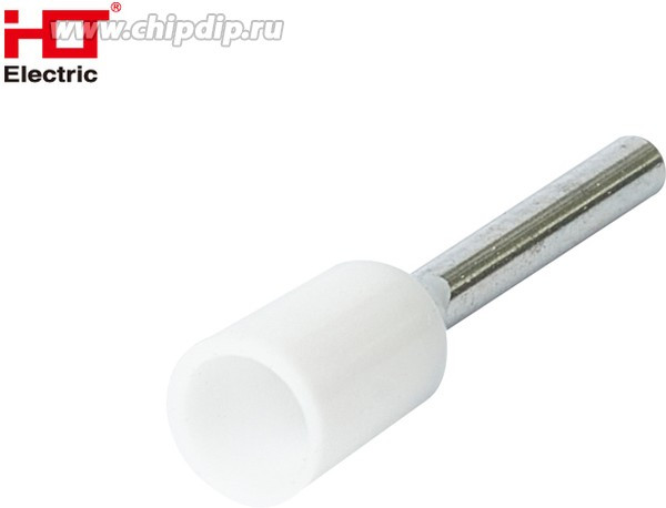 084-04-99, Наконечник-гильза Е0508 0.5мм² с изолированным фланцем белый (уп./100 шт) HLT