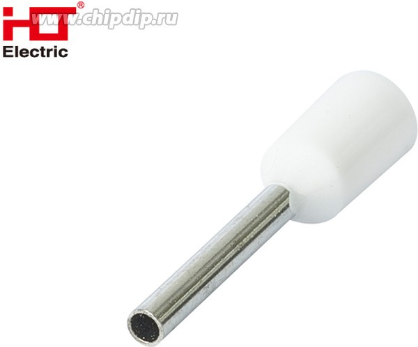 084-04-99, Наконечник-гильза Е0508 0.5мм² с изолированным фланцем белый (уп./100 шт) HLT