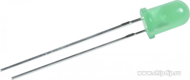 L-7113LGD, LED; 5mm; green; 1.2?3mcd; 30°; Front: convex; 1.9?2.5V