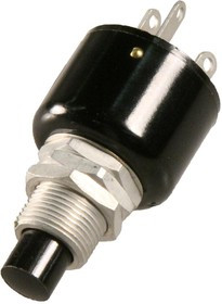 07-26 BLK, Pushbutton Switches PushBtn Switch SPDT BBM Black Btn