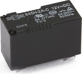 845H-2A-C 12VDC, Реле 2зам. 12В / 8A, 250V (OBSOLETE)