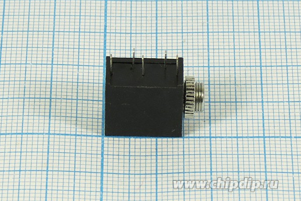 Гнездо Audio Jack стерео 3.5мм, на панель или плату; Q-1501 Z гн 3,5стерео\5C\плат/пан М 6\угл\ON-OFF\QTXZ3-3,5\