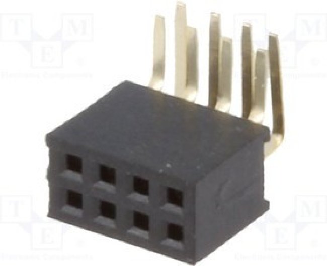 DS1065-14-2X4S8BR, Гнездо, IDC, "мама", PIN 8, угловые 90°, 1,27мм, THT, 2x4, 1А, 30мОм