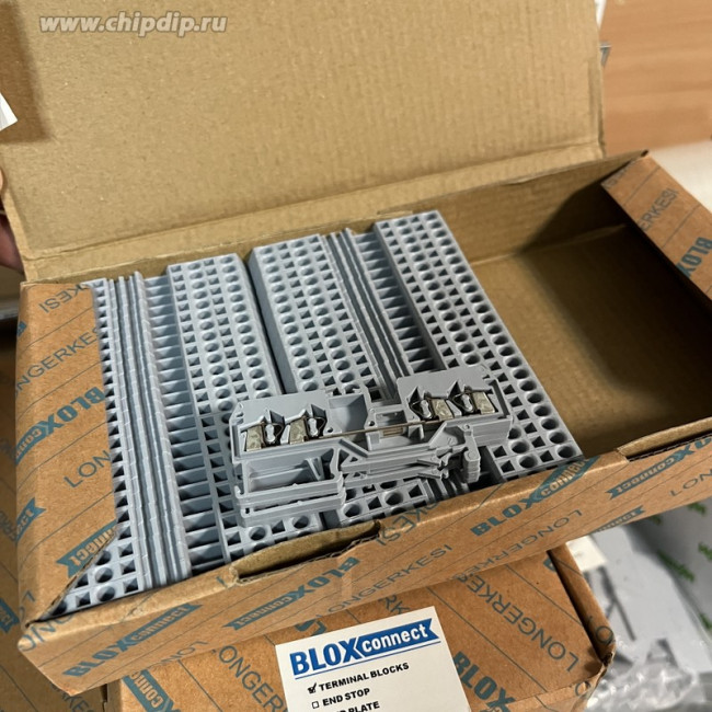 FJ1-2.5/4, Проходная клемма 2,5 кв мм 4-к сер