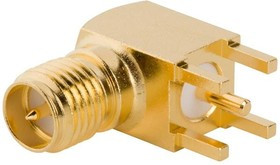 132136RP, RF Connectors / Coaxial Connectors SMA RA PCB JK GOLD .155 SQ BASE REV POL
