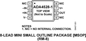 ADA4528-1ARMZ-R7, Операционный усилитель, технология ZRO-DRFT (с прерыванием), 4 МГц