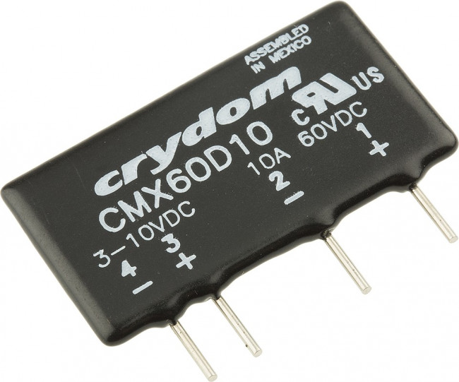CMX60D10, Solid State Relays - PCB Mount PCB SIP SSR, 60Vdc 10A, 3-10Vdc In