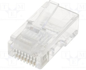 MTP-88-G-S, Вилка, RJ45, PIN: 8, Контакты: фосфор-бронза, позолота, UL94V-0