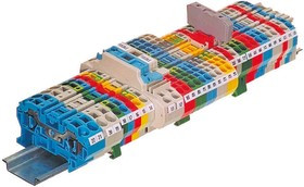 1SNA290211R0200, SNA Series Grey DIN Rail Terminal Block, 2.5mm², Single-Level, Spring Clamp Termination