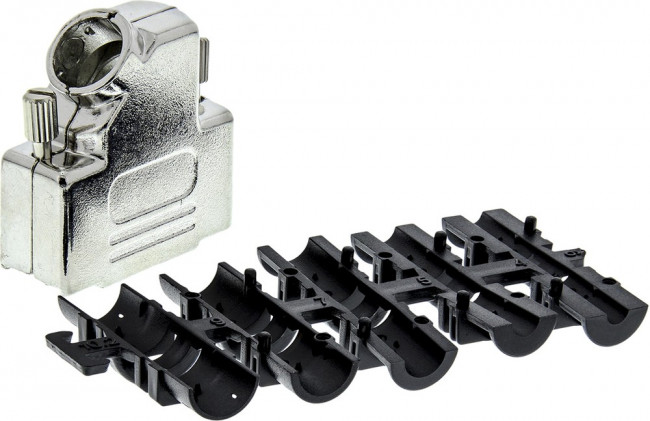 09670150333, D-Sub Backshells 15P HOOD SIDE ENTRY METAL SHL SCREW LOCK