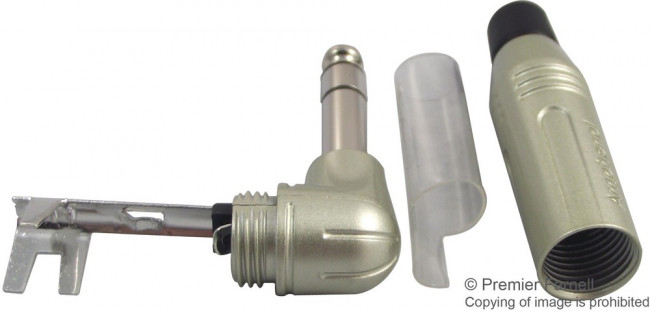 ACPS-RN, Jack Plug, Right Angle, 6.35 mm, 3 Poles