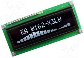 EAW162-X3LW, Дисплей: OLED; алфавитно-цифровой; 16x2; Разм: 80x36мм; белый
