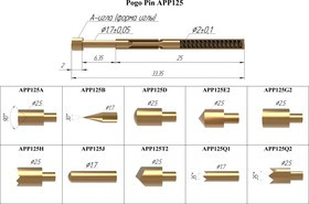 APP125A Подпружиненный контакт (pogo-pin) длиной иглы 33,35 мм APP125A Подпружиненный контакт (pogo-pin) длиной иглы 33,35 мм