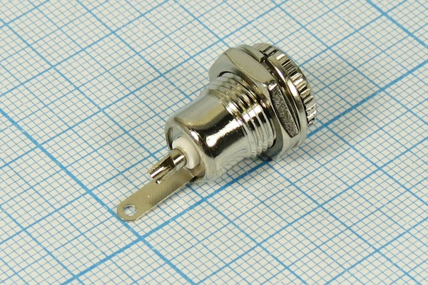 Разъем питания DC розетка, d2.1 D5.5, 2C, на блок М11, металл, DC5.5x2.1