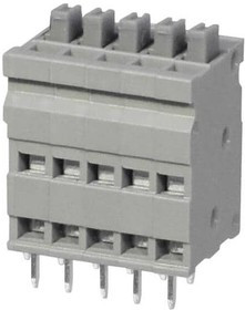 TBL009V-254-05GY-2GY, Fixed Terminal Blocks Terminal block, screwless, 2.54, Vertical, 5, Gray w Gray Button