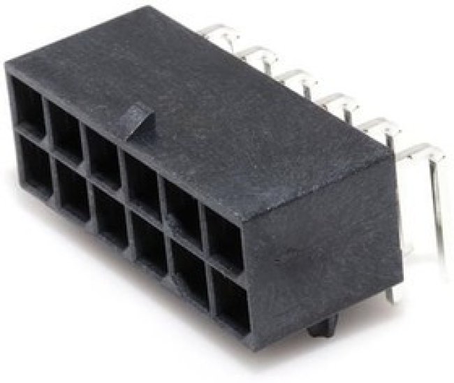 76825-0012, Headers &amp; Wire Housings MegaFit Dual Row RA Header Tin 12Ckt