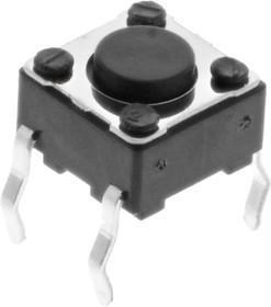 STTSKHHAJ, Black Keyboard Switch, SPST 50 mA @ 12 V dc 0.8mm Snap-In