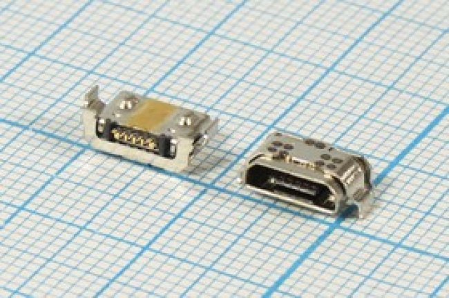 Разъем microUSB REV розетка, тип B, контакты 5C4HP, на плату, угловой, microUSBB5SD4REV Разъем microUSB REV розетка, тип B, контакты 5C4HP, на плату, угловой, microUSBB5SD4REV