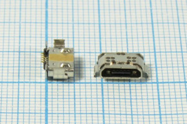 Разъем microUSB REV розетка, тип B, контакты 5C4HP, на плату, угловой, microUSBB5SD4REV Разъем microUSB REV розетка, тип B, контакты 5C4HP, на плату, угловой, microUSBB5SD4REV