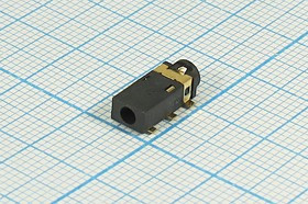 Розетка 2.5 стерео, контакты 4C\6P, монтаж панель, ON-OFF, марка PJ-242