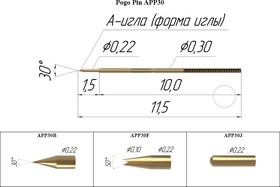 APP30B Подпружиненный контакт (pogo-pin) длиной иглы 11,5 мм
